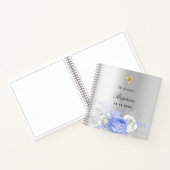 Gästebuch-Taufe Silberblauer Jungflorale Notizblock (Innenseite)