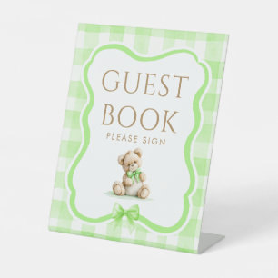 Gästebuch-Teddy-Bär-Baby-Shower-Tischschild Sockelschild