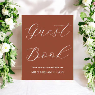 Gästebuch Terracotta Burnt Orange Wedding Poster