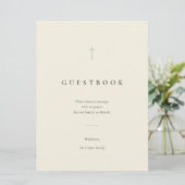 Gästebuch-Tischschild 'Grace Sage Minimal Cross' (Stehend Vorderseite)
