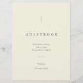 Gästebuch-Tischschild 'Grace Sage Minimal Cross' (Vorderseite)