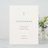 Gästebuch-Tischschild 'Grace Stone Minimal Cross' (Stehend Vorderseite)