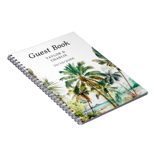 Gästebuch Tropical Beach Hochzeit in Urlaubsort Notizblock (Rechte Seite)