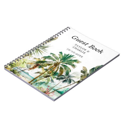 Gästebuch Tropical Beach Hochzeit in Urlaubsort Notizblock (Linke Seite)