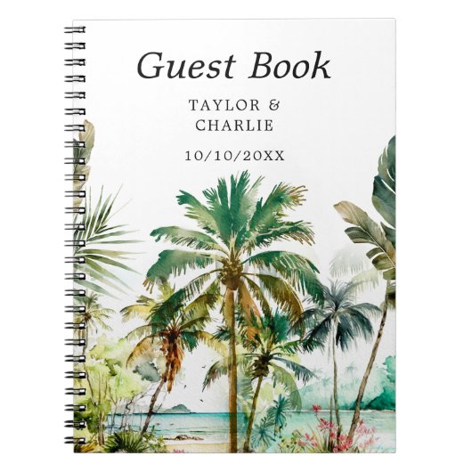 Gästebuch Tropical Beach Hochzeit in Urlaubsort Notizblock (Vorderseite)