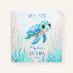 Gästebuch unter der niedlichen Schildkröte Notizblock