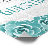 Gästebuch Unterschreiben rustikale Sukkulenten Blü (Ecke)