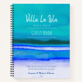 Gästebuch Urlaub Rental Beach House Ocean Blue Notizblock