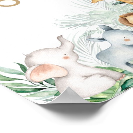 Gästebuch von Safari Baby Animals Baby Shower (Ecke)