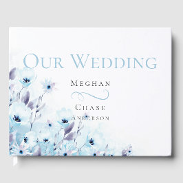 Gästebuch | Watercolor Pale Blauer Garten: