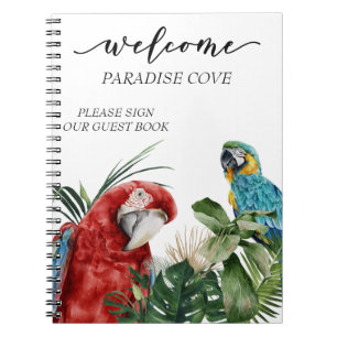 Gästebuch "Watercolor Tropical Parrot" Notizblock