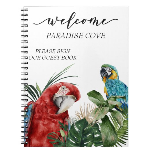 Gästebuch "Watercolor Tropical Parrot" Notizblock (Vorderseite)