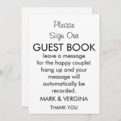 Gästebuch Wedding Audio Einladung (Vorne/Hinten)