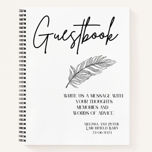 Gästebuch Wedding Elegant Blank Interior Notebook Notizblock (Vorderseite)