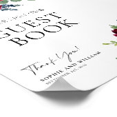 Gästebuch Wedding Sign Boho Floral Burgundy (Ecke)