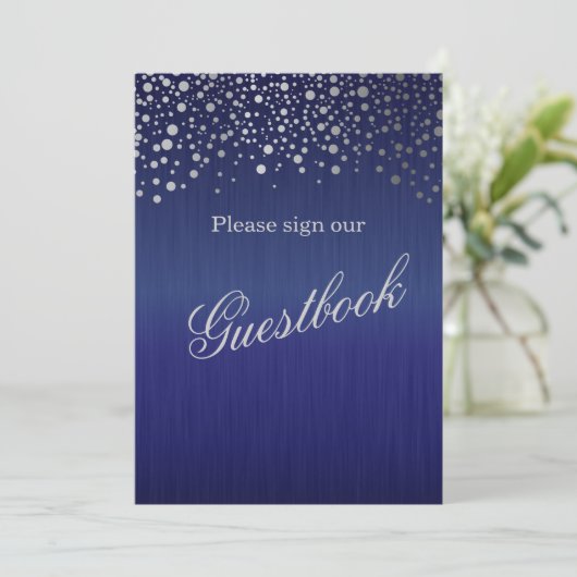 Gästebuch Wedding Sign - Dark Blue (Stehend Vorderseite)
