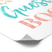 Gästebuch Wedding Sign Gold Aquamarin Coral Confet (Ecke)