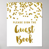 Gästebuch Wedding Sign Gold Confetti (Vorne)
