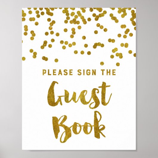 Gästebuch Wedding Sign Gold Confetti (Vorne)