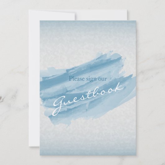 Gästebuch Wedding Sign - Modern Blue Watercolor (Vorderseite)