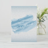 Gästebuch Wedding Sign - Modern Blue Watercolor (Stehend Vorderseite)