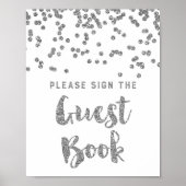 Gästebuch Wedding Sign Silver Confetti (Vorne)