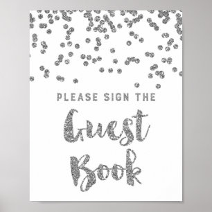 Gästebuch Wedding Sign Silver Confetti