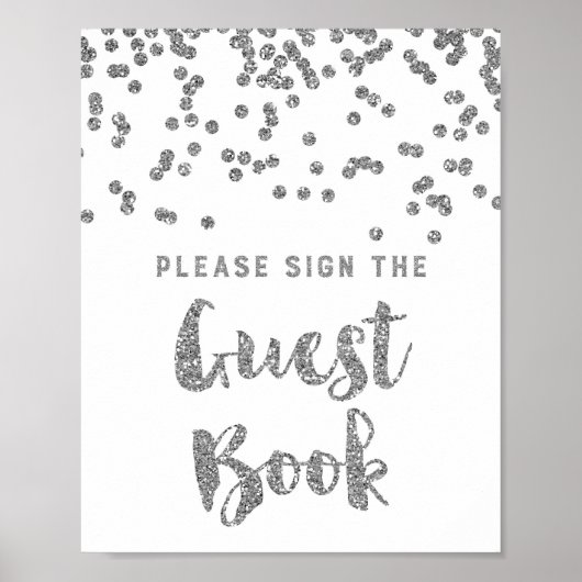 Gästebuch Wedding Sign Silver Confetti (Vorne)