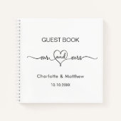Gästebuch weiß mr mrs Herz-Drehbuch Hochzeit Notizblock (Vorderseite)