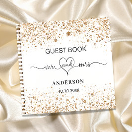 Gästebuch weißes Gold mr mrs Herz Hochzeit Notizblock