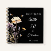 Gästebuch Wildblumen schwarz 50 fabelhafte Geburts Notizblock (Vorderseite)