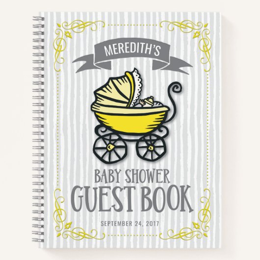 Gästebuch "Yellow-Themed Baby Shower" Notizblock (Vorderseite)