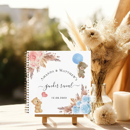 Gästebuch zeigt Pampas-Gras-Babydusche Notizblock