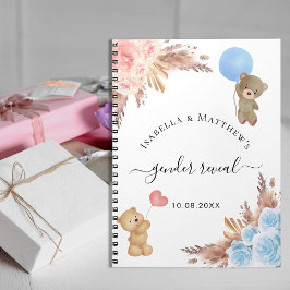 Gästebuch zeigt Pampas-Gras-Babydusche Notizblock