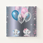 Gästebuch zeigt Party Elefanten Silber Notizblock (Rückseite)