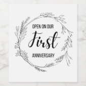 Gästebuch zum ersten Hochzeitstag Weinetikett (Einzelnes Label)