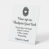 Gästebuch zum Hochzeitstich für Empfang Sockelschild (Vorderseite)