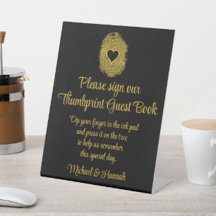 Gästebuch zum Hochzeitstich für Empfang Sockelschild