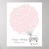 Gästebuchalternative mit rosa Ballons Poster (Vorne)