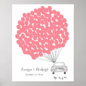 Gästebuchalternative mit roten Ballons Poster (Vorne)