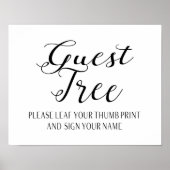 Gästebuchbaum Moderne Kalligrafie Hochzeitsfeier Poster (Vorne)