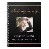 Gästebuchbeerdenkmal Schwarzes Foto Notizblock (Vorderseite)