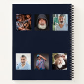 Gästebuchbeerdigung Foto Collage Blue Memorial Notizblock (Rückseite)