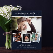 Gästebuchbeerdigung Foto Collage Blue Memorial Notizblock