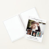 Gästebuchbeerdigung Foto Collage White Memorial Notizblock (Innenseite)