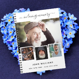 Gästebuchbeerdigung Foto Collage White Memorial Notizblock