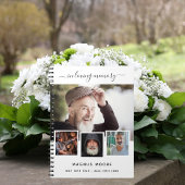 Gästebuchbeerdigung Foto Collage White Memorial Notizblock