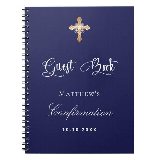 Gästebuchbestätigung blau weiß notizblock (Vorderseite)