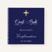 Gästebuchbestätigung blau weiß notizblock (Vorderseite)