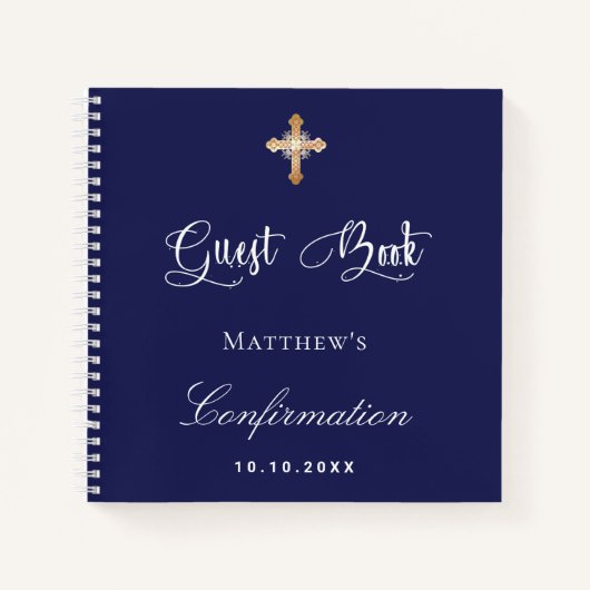 Gästebuchbestätigung blau weiß notizblock (Vorderseite)